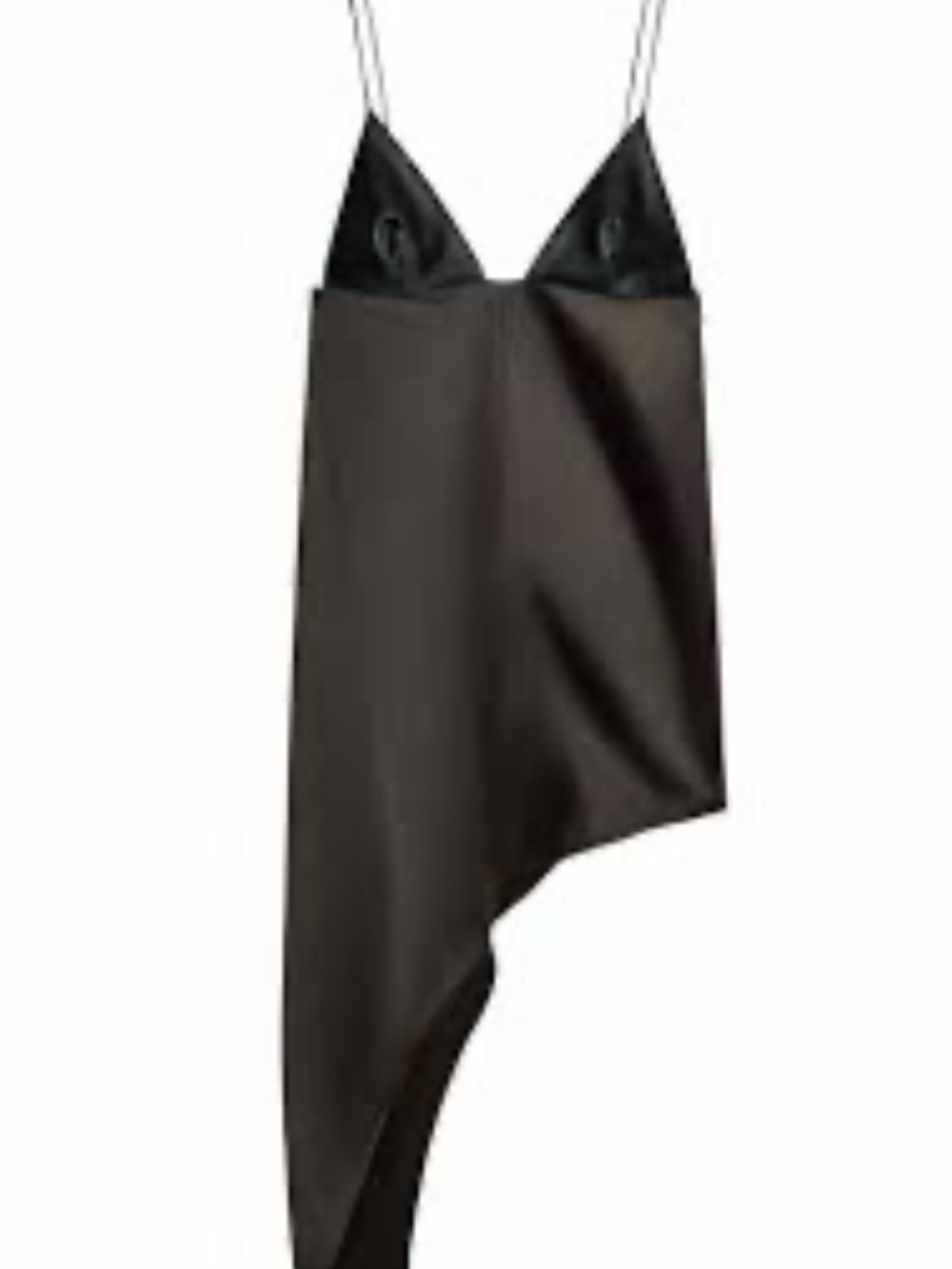 Zara Black Satin Dress with Spaghetti Straps